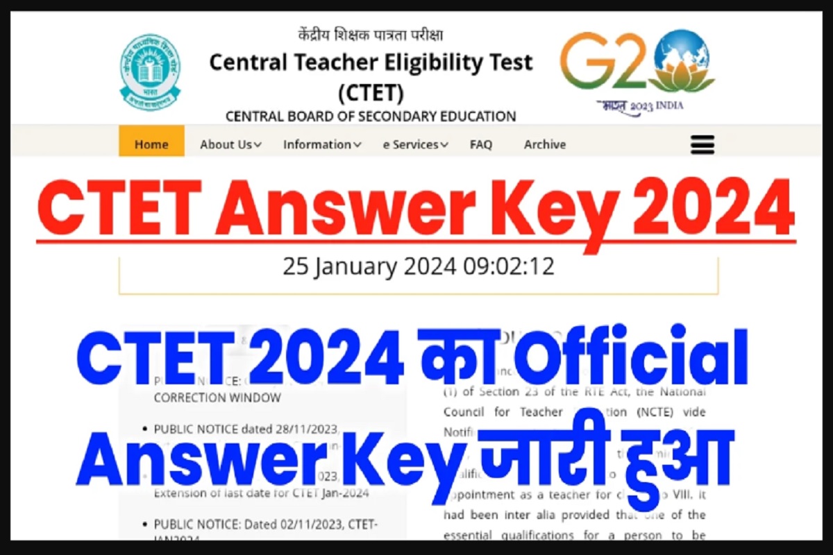 CTET Answer Key 2024: Download CBSE CTET Provisional Key Live