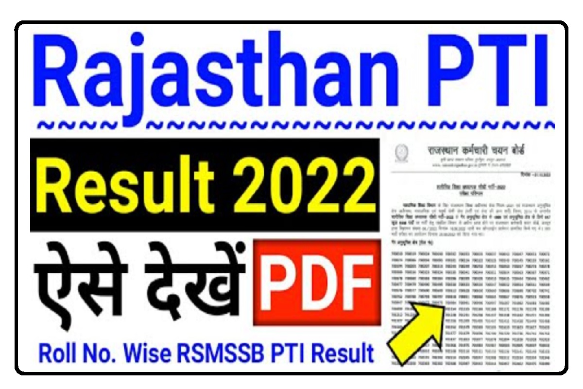 RSMSSB PTI Result 2022