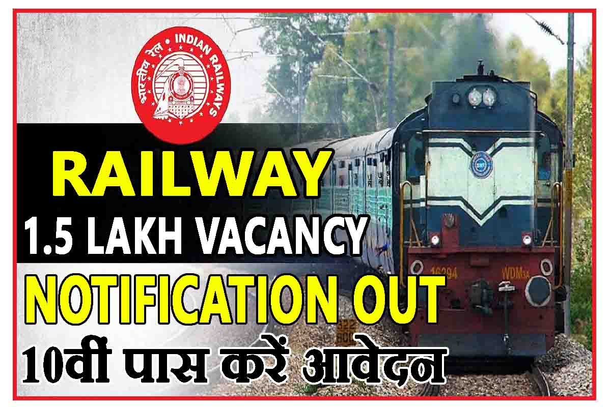 Railway New Vacancy : जारी हुई 1.5 लाख पदों की भर्ती, 10वीं पास भी कर सकते है आवेदन