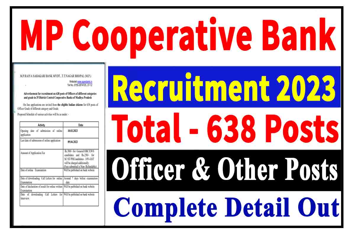 MP Cooperative Bank Recruitment 2023
