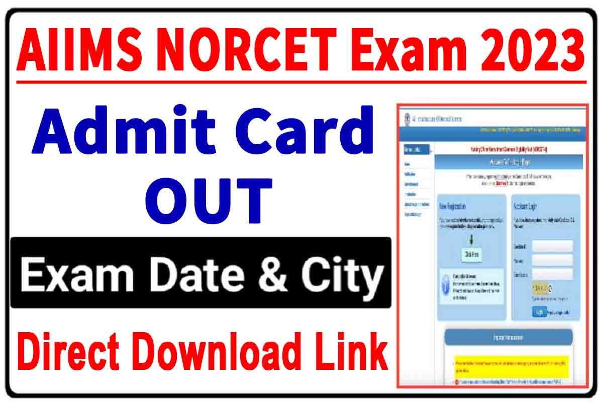 AIIMS Norcet Admit Card 2023