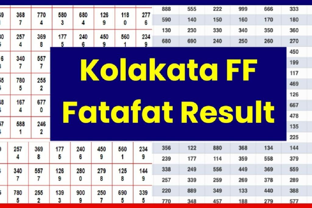 Kolkata FF Fatafat Result Today LIVE : 29.8.2023 कोलकाता Fatafat FF Results LIVE