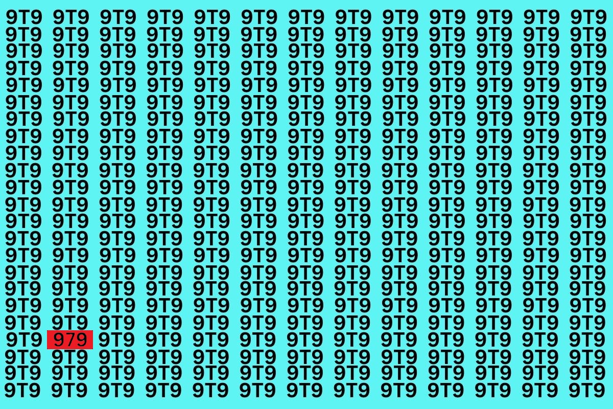 Optical Illusion: Find Number 979 in 9T9 in 10 Secs! 1