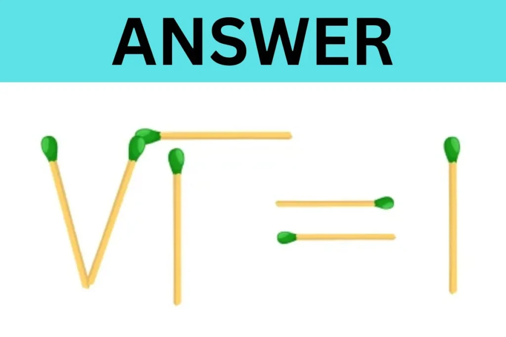 Brain Teaser Challenge People With High IQ Can Solve This Equation VII=1 By Moving 1 Matchstick…