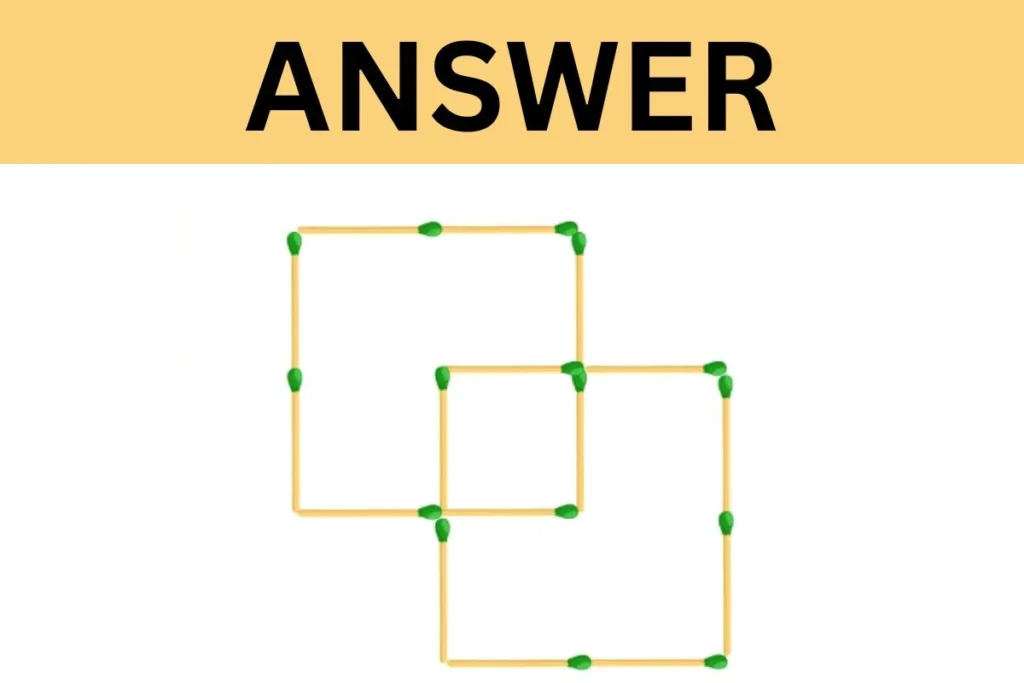 Brain Teaser Challenge: Add Only 2 Matchsticks to Make 3 Squares in Image, Can You Solve It?