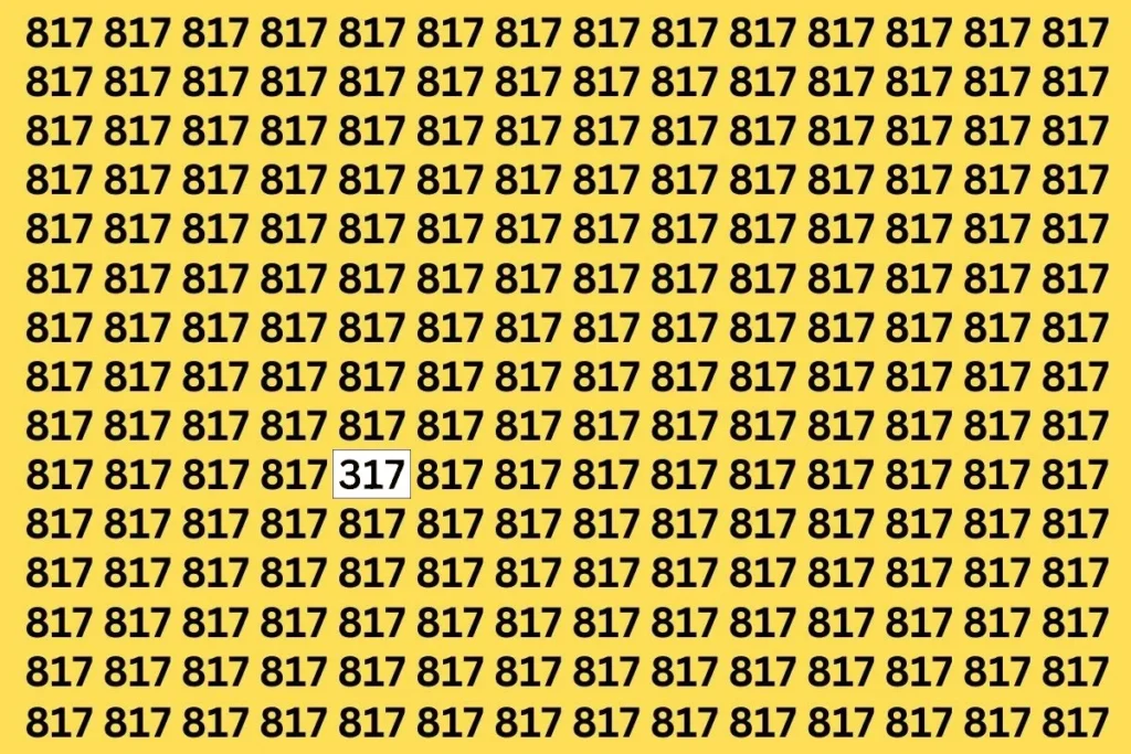 Brain Teaser: Can You Find The Number 317 among 817 Within 7 Secs?
