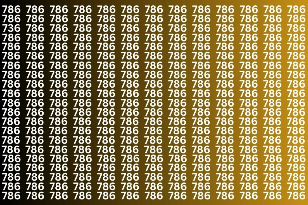 Eye Test Challenge: Can You Spot The Number 736 among 786 Within 5 Secs?
