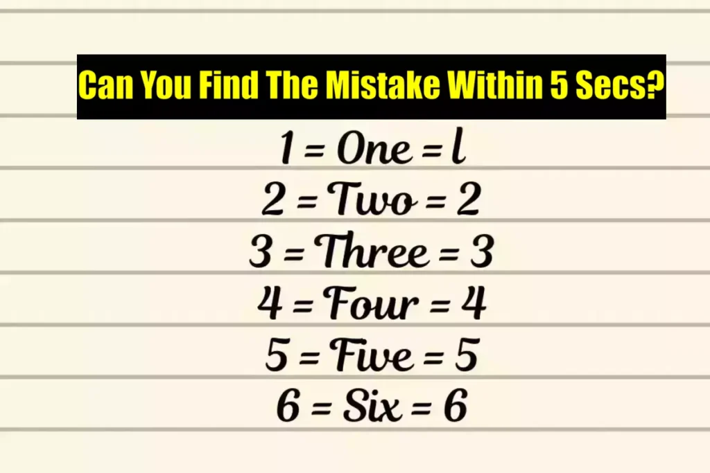 IQ Challenge: Can You Find The Mistake in This Image Within 5 Secs?
