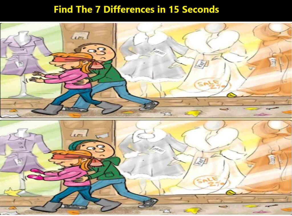 Only 1% People Can Find The 7 Differences in 15 Seconds between these 2 image