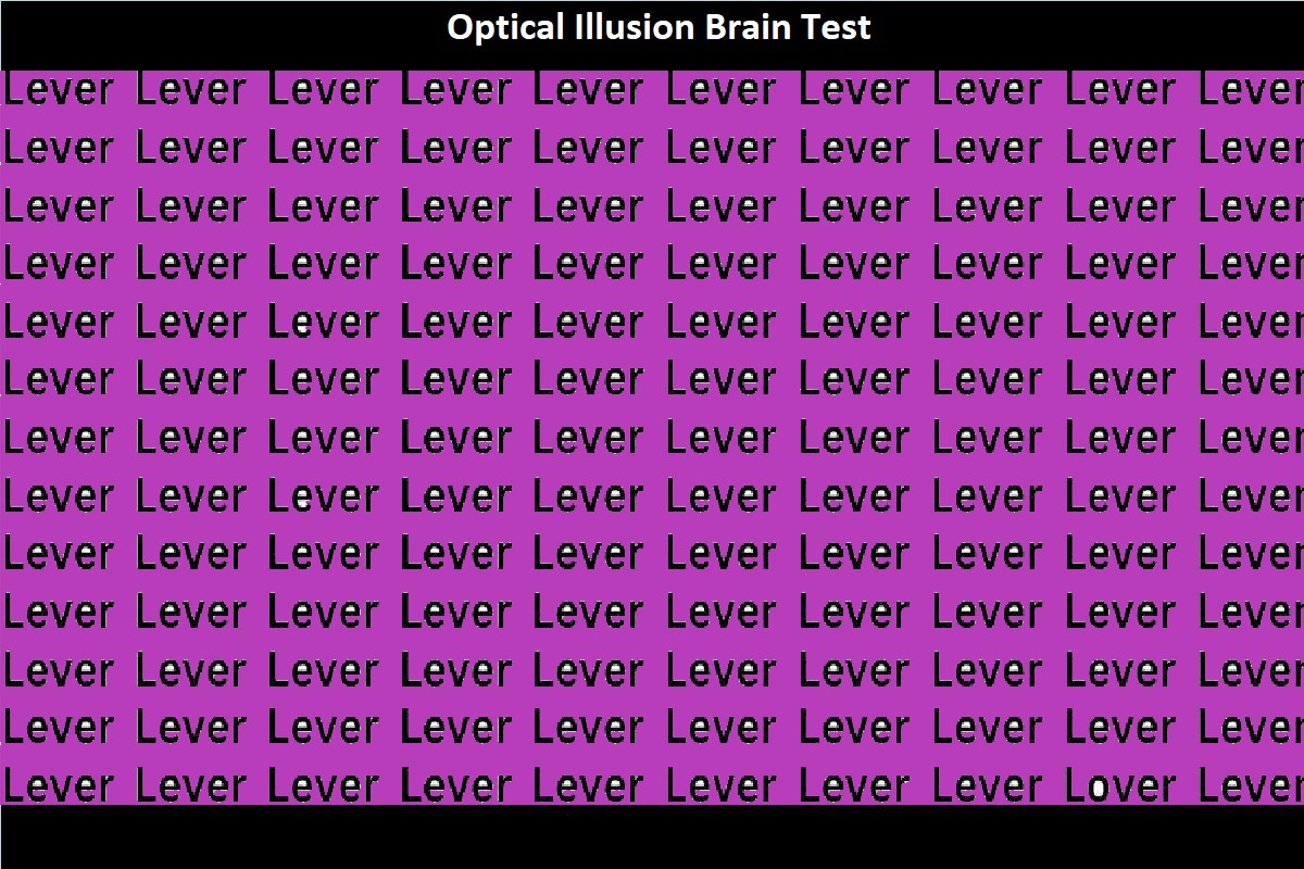 Optical Illusion Brain Test: Test Your Visual Perception - Spot 'Lover'  within 'Lever' in Just 15 Seconds