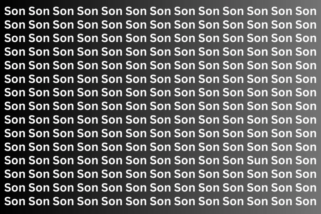 Optical Illusion: Can Find The Word 'Sun' among Son Within 5 Secs?