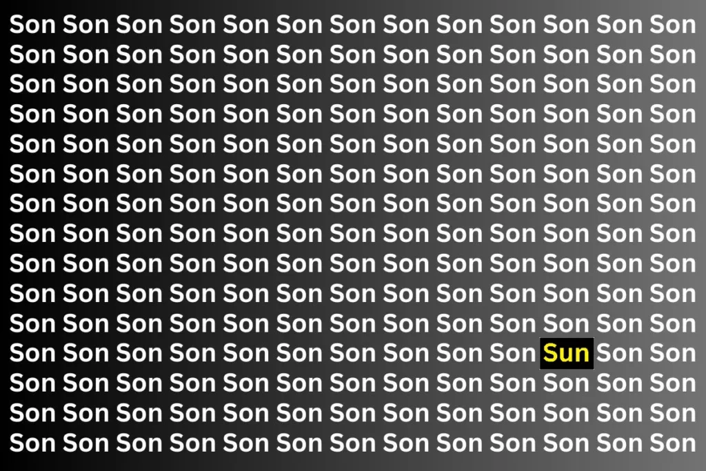 Optical Illusion: Can Find The Word 'Sun' among Son Within 5 Secs?