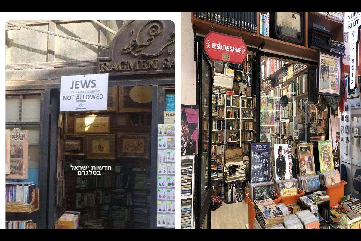 Controversial Display of Discriminatory Sign at Ragmen Sahaf Bookstore in Istanbul