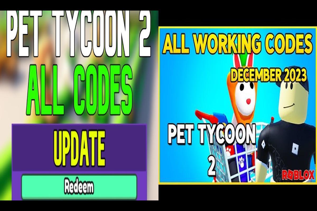 Roblox Pet Tycoon 2 kodovi
